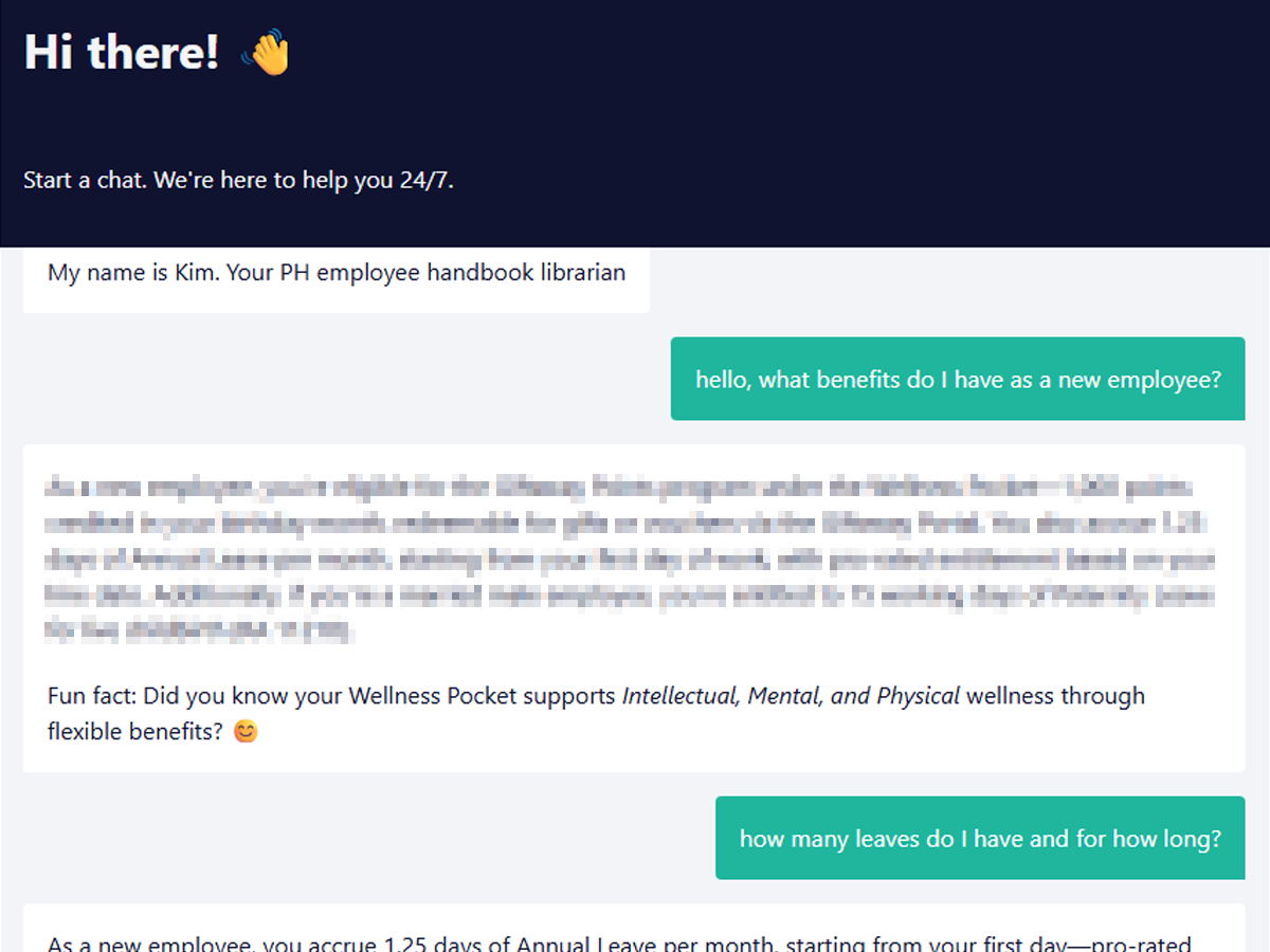 AI Chatbot for external and internal use